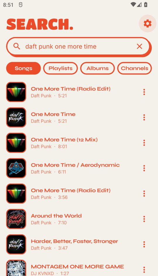 AudioPipe — One search: songs, playlists, albums, channels